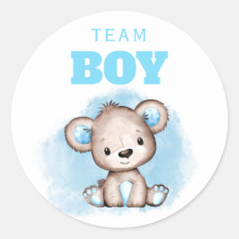 Gender för Team Boy Blue Bear Runt Klistermärke