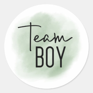 Gender för Team Boy Sage Grönt Reveal Sticker Runt Klistermärke