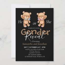 gender för teddy-tema-inbjudan meddelande