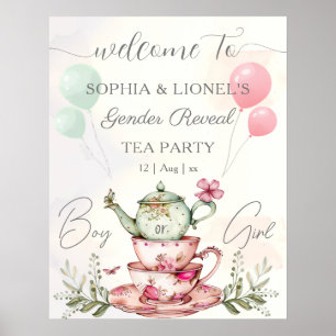 Gender för Tekanna av vattenfärgen Tea Party Poster