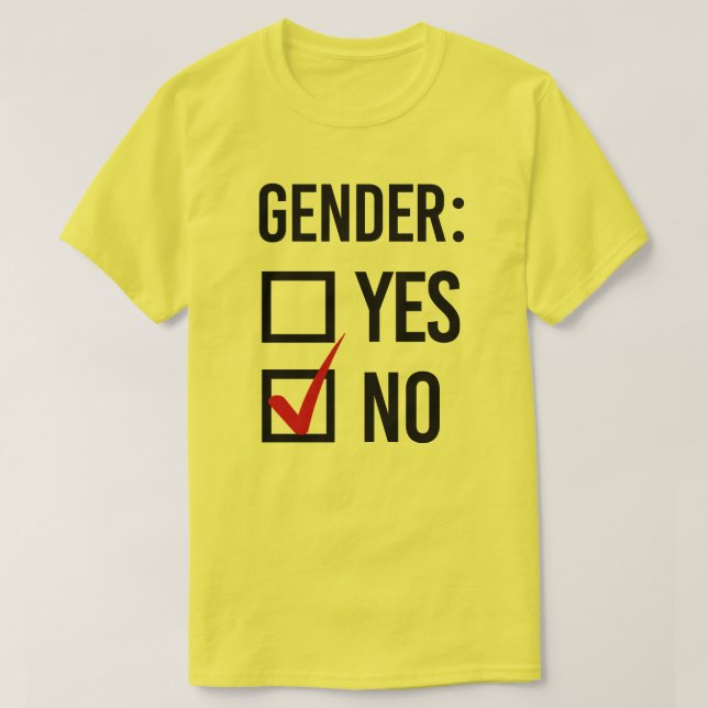Gender Ja eller Nej T Shirt (Design framsida)