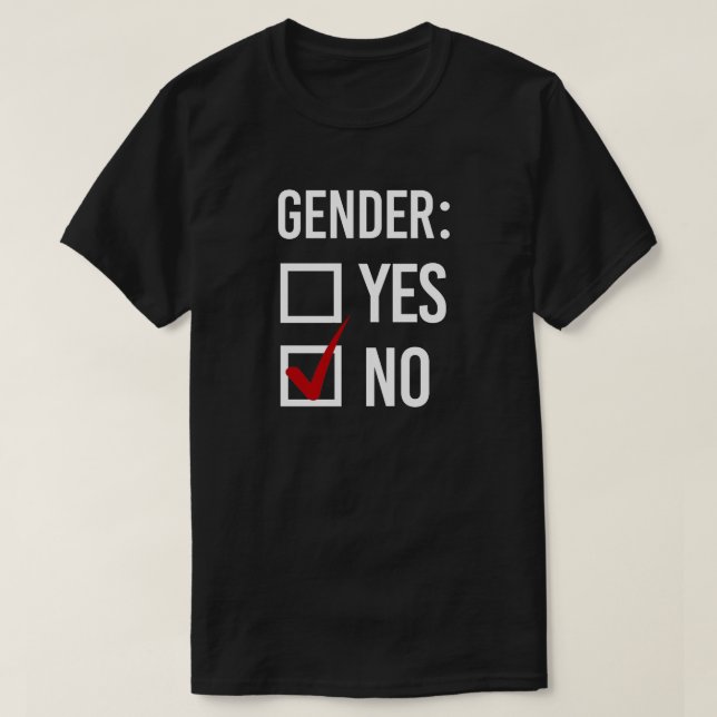 Gender Ja eller Nej T Shirt (Design framsida)