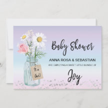 *~* Gender Mason Burk Blommigt Rustic Baby Shower