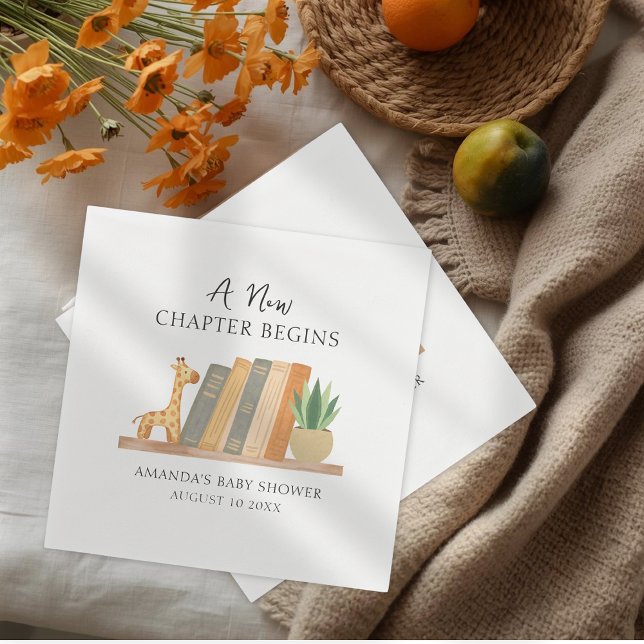 Gender Neutral A New Chapter Begins Baby Shower Pappersservett (Skapare uppladdad)