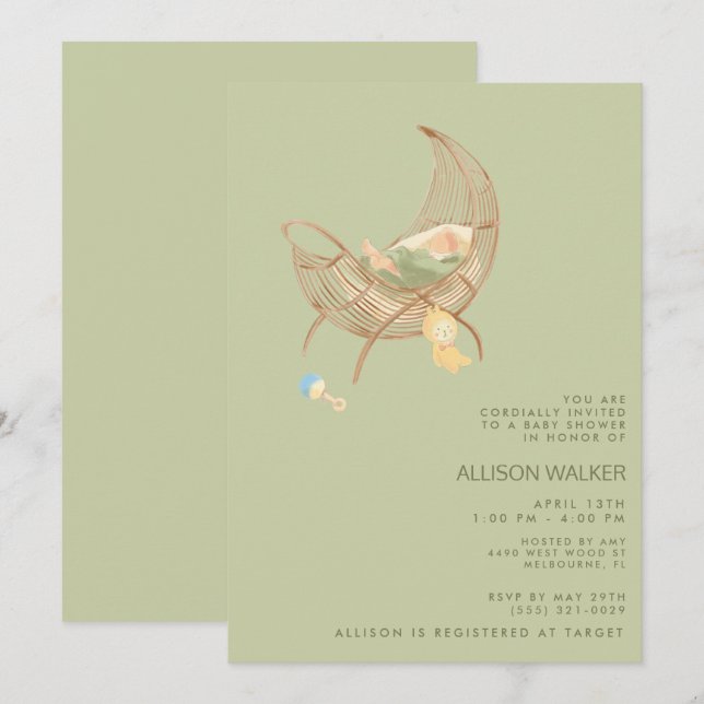 Gender Neutral Boho Baby Sprinkle Shower Inbjudningar (Fram/baksida)