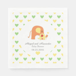  Gender Neutral Elephant Theme Baby Shower Napkin Pappersservett
