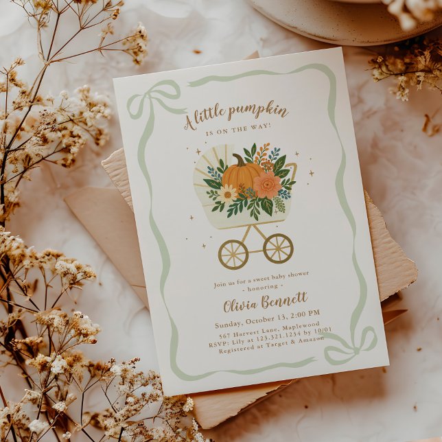Gender Neutral Fall Little Pumpkin Baby Shower Inbjudningar (Skapare uppladdad)