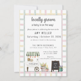 Gender Neutral Farmers Market Baby Invitation Inbjudningar