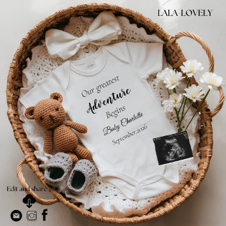  Gender Neutral Pregnancy Announcement card Meddelande