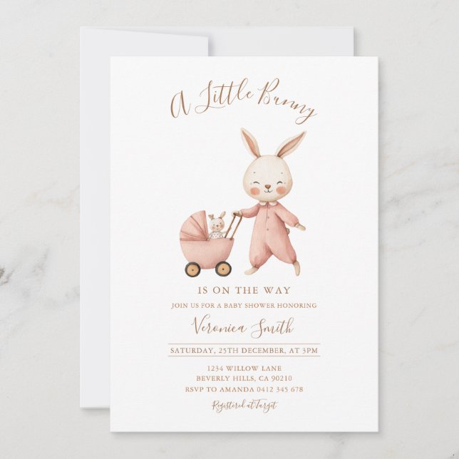 Gender Neutral Spring Some Bunny Baby Shower Inbjudningar (Framsida)