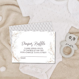 Gender-Neutralt Boho Baby i Bloom Diaper Raffle Anteckningskort