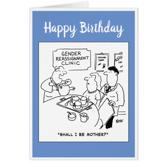 Gender Omklassificering Klinisk Tecknad Hälsningskort (Framsidan)