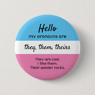Gender Pronouns-knapp - de, de pronouns Knapp