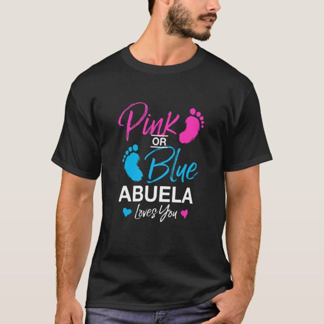 Gender Reveal Abuela Baby Shower Grandma 1 T Shirt (Framsida)
