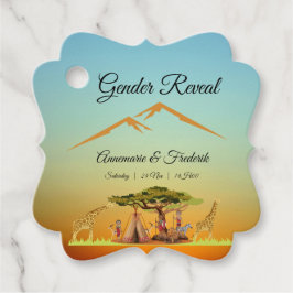 Gender Reveal African Sunset Gåvor Etiketter
