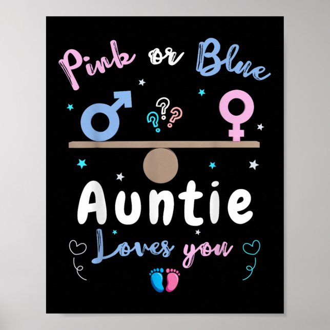 Gender Reveal Auntie Gender Reveal Party Poster (Framsidan)