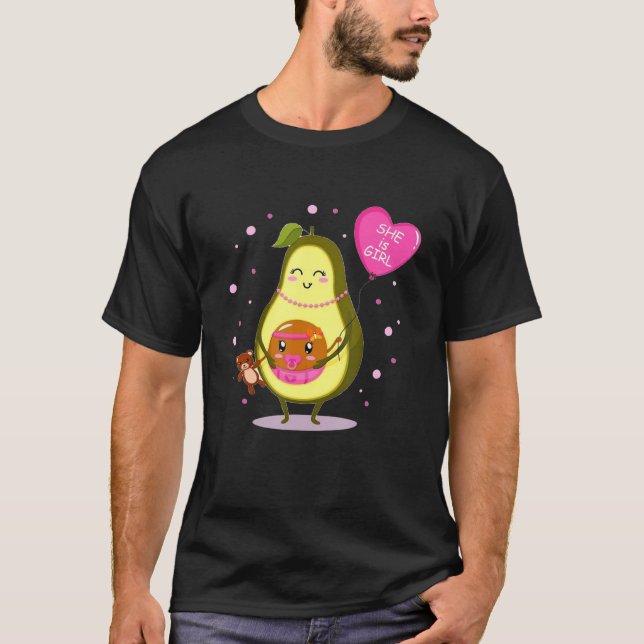 Gender Reveal Avocado Mom Avocado Mamacado She Is  T Shirt (Framsida)