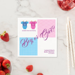 Gender Reveal Baby Shower Boy eller Girl? Flickpoj Pappersservett