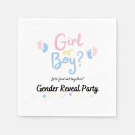 Gender reveal, baby shower, boy or girl? pappersservett