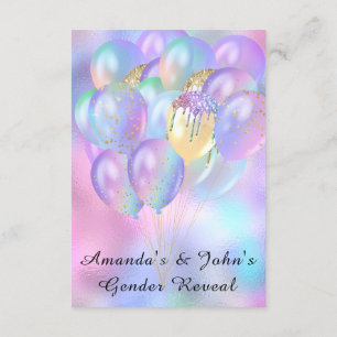 Gender Reveal Baby Shower Girl Boy Rosa Blue Baloo Inbjudningar