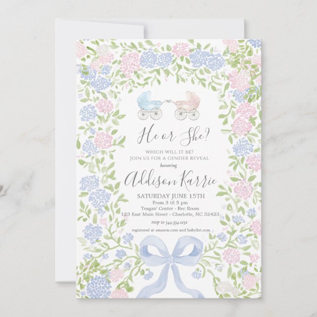 Gender Reveal Baby Shower invitation Inbjudningar (Framsida)