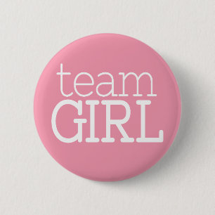 Gender Reveal Baby Shower - knapp för Team Rosa Gi