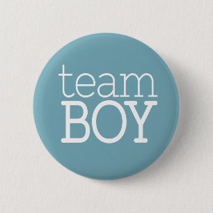 Gender Reveal Baby Shower - Team Blue Boy Button Knapp