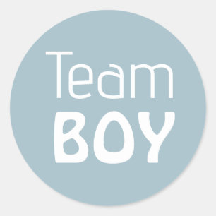 Gender Reveal Baby Shower - Team Blue Boy Runt Klistermärke