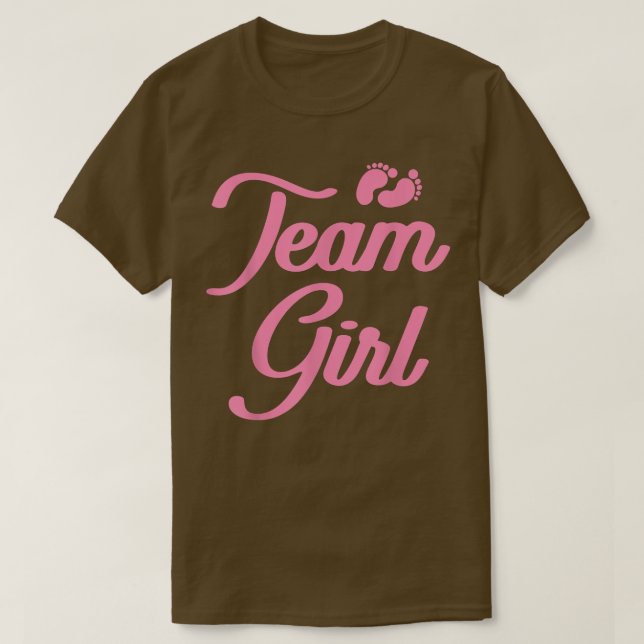 Gender Reveal Baby Shower Team Girl T Shirt (Design framsida)