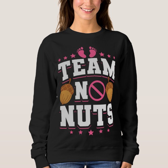 Gender Reveal Baby Shower Team No Nuts T Shirt (Framsida)