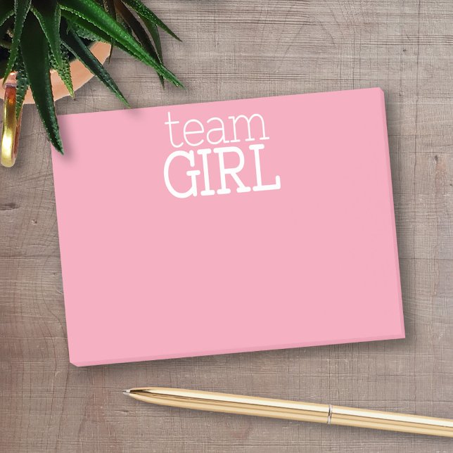 Gender Reveal Baby Shower - Team Rosa Girl Post-it Block (Skapare uppladdad)