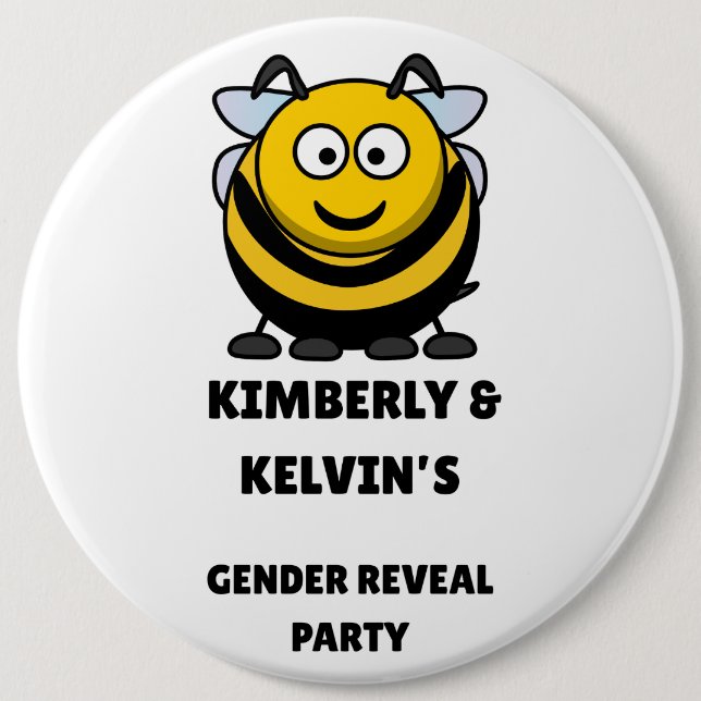 Gender Reveal Bee Party Knapp (Framsida)
