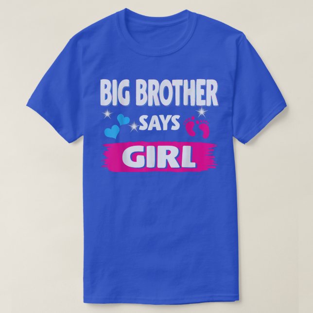 Gender Reveal Big Brother säger Girl Matching Fami T Shirt (Design framsida)