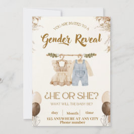 Gender Reveal bjudan - "Han eller hon?" Inbjudningar