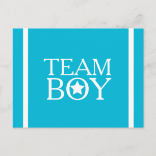 Gender Reveal Blue Team Boy A01A Vykort