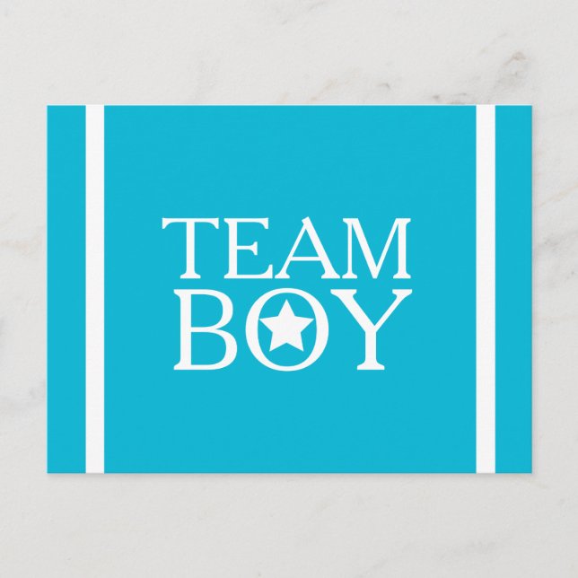Gender Reveal Blue Team Boy A01A Vykort (Framsida)