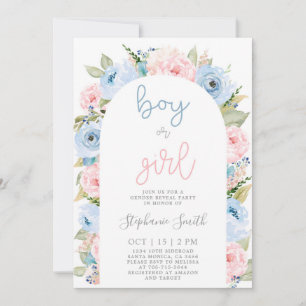 Gender Reveal Boho Arch-inbjudan Inbjudningar