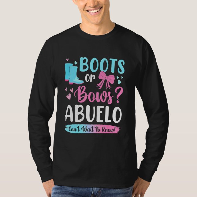 Gender reveal Boots eller Bows Abuelo Matching Bab T Shirt (Framsida)