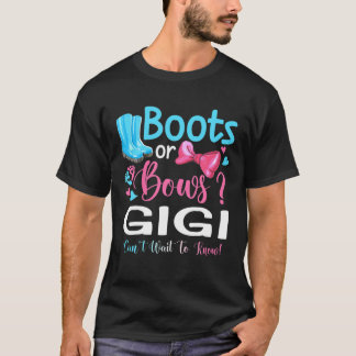 Gender Reveal Boots eller Bows Gigi Matching Baby T Shirt