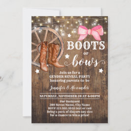 Gender Reveal Boots eller Bows Inbjudningar