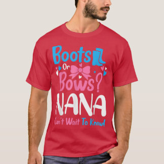 Gender Reveal Boots eller Bows Nana Baby annons T Shirt