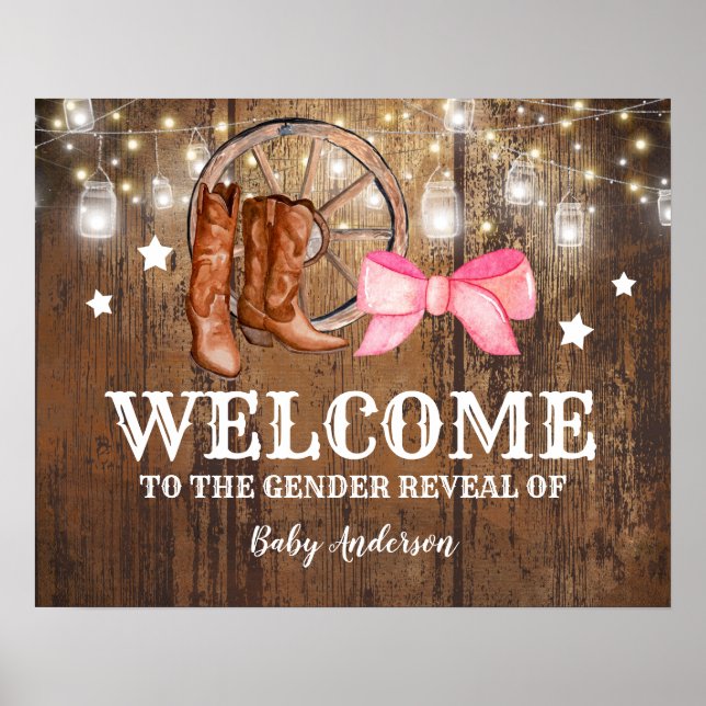 Gender Reveal Boots eller Bows Poster (Framsidan)