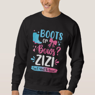Gender Reveal Boots eller Bows Zizi Matching Baby Lång Ärmad Tröja