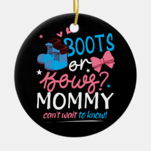 Gender Reveal Boots ger Mamma Cant vänta tills du Julgransprydnad Keramik