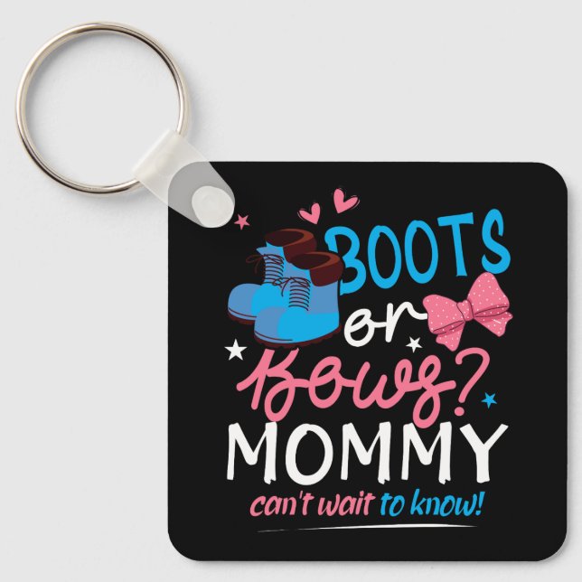 Gender Reveal Boots ger Mamma Cant vänta tills du  Nyckelring (Framsida)