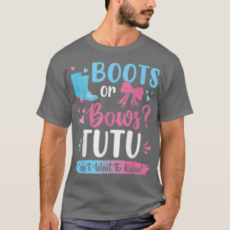 Gender reveal boots or bows Tutu matching baby par T Shirt
