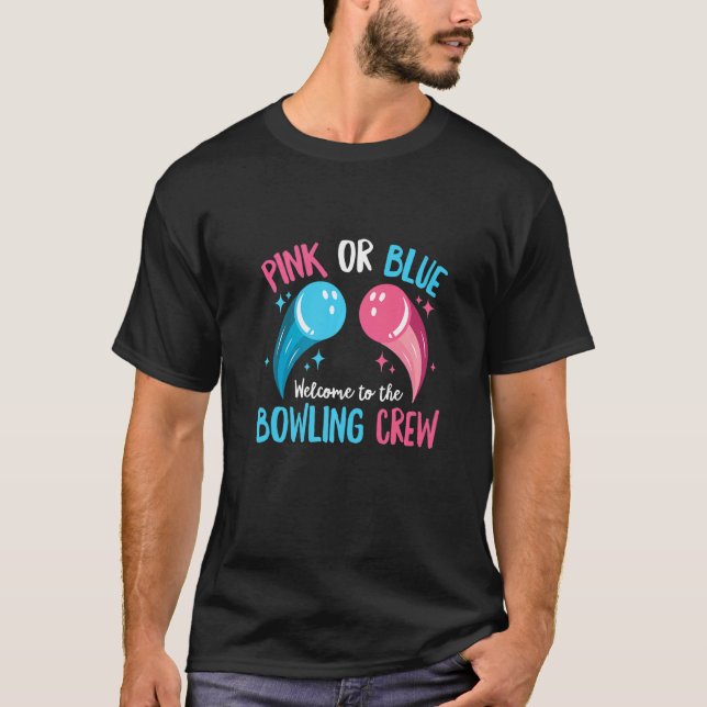 Gender Reveal Bowling för gångjärnet T Shirt (Framsida)