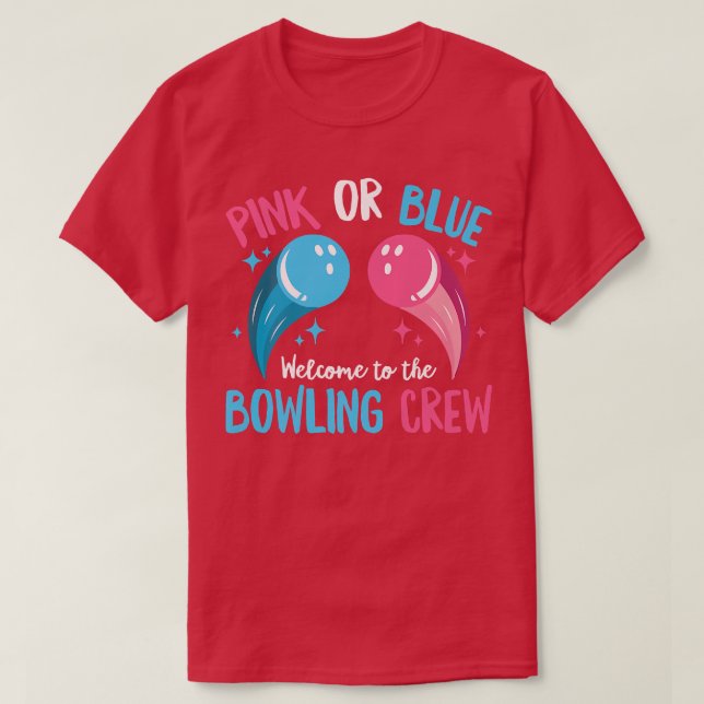 Gender Reveal Bowlings design för ett Bowling Älsk T Shirt (Design framsida)