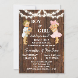 Gender Reveal Boy eller Girl Baby Shower Inbjudningar