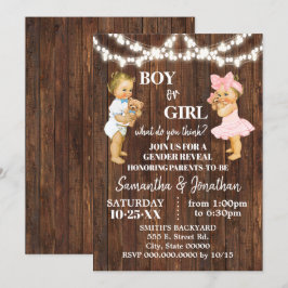 Gender Reveal Boy eller Girl Baby Shower Inbjudningar